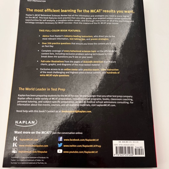 Kaplan MCAT Behavorial Science Review Book + Online Test Prep Second Edition - Picture 6 of 8
